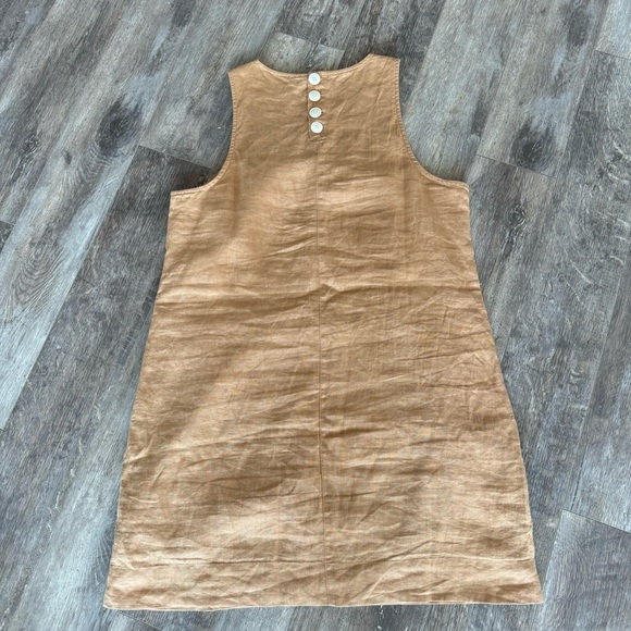 J. Crew Button-back linen Double Lined shift dress - Tan - Picture 6 of 9